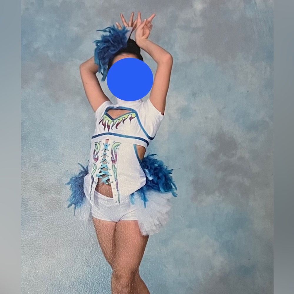 White and Blue Dance Costume